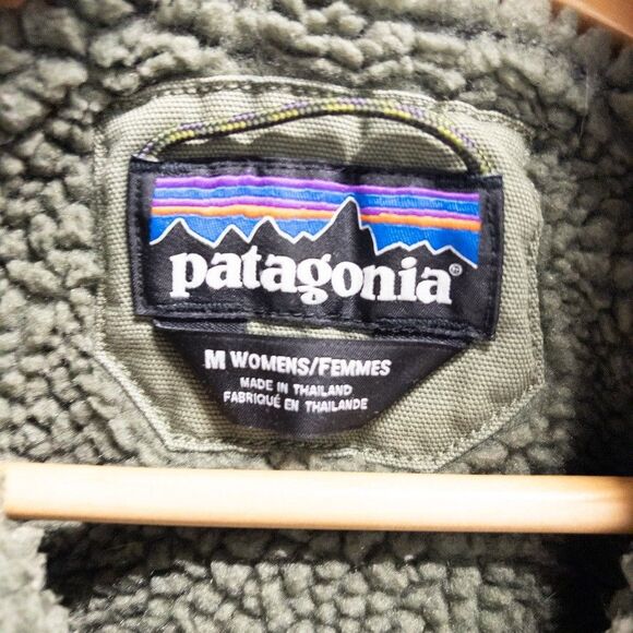 Patagonia Insulated Lined Prairie Dawn Parka Coat Jacket Women's Green Size M - Picture 6 of 13